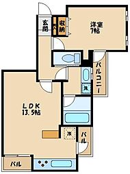 ギャラリー18 3階1LDKの間取り