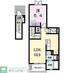 プロムナード　Ｍ 2階1LDKの間取り