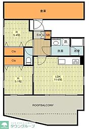 近江レジデンスI 5階2LDKの間取り
