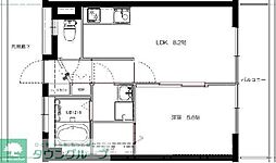 ヴィラけやき 4階1LDKの間取り