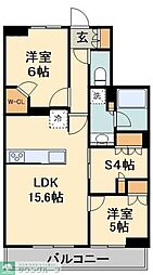プラウド府中美好町 3階2SLDKの間取り