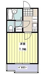 ロジエ高井戸壱番館 2階1Kの間取り