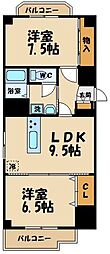 1437コーポ 4階2LDKの間取り