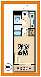 松本ビル 4階1Kの間取り