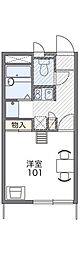 レオパレスラ・ポール 1階1Kの間取り