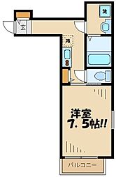 アルトイン 2階1Kの間取り