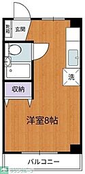 下山ビル 4階ワンルームの間取り