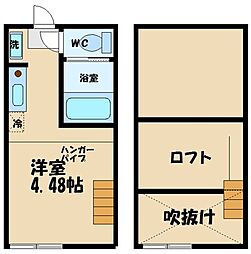 グランエッグス芦花公園 2階ワンルームの間取り