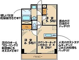 京王線 つつじヶ丘駅 徒歩11分の賃貸マンション 1階2LDKの間取り
