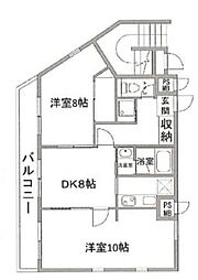 ヴィエンベニート 1階2DKの間取り
