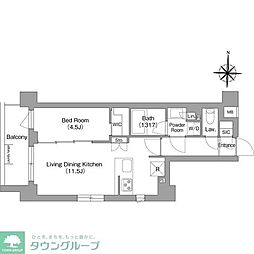 コンフォリア・リヴ永福町 1LDKの間取図画像