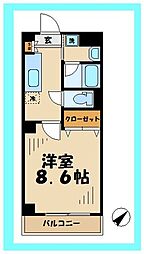 キッドマンション 1Kの間取図画像