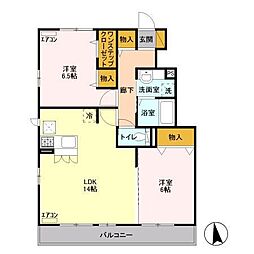メゾンドフォレ 2LDKの間取図画像