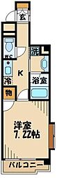コーボック飛田給2 1Kの間取図画像