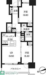 イプセ府中 2LDKの間取図画像