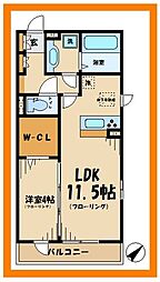 セレニティーステージ 1LDKの間取図画像