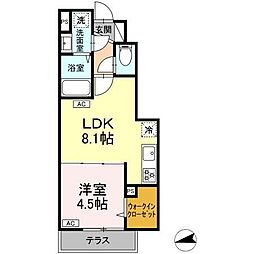 グラナーデ成城学園前A 1LDKの間取図画像