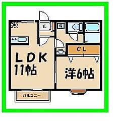 シャインホーム 1LDKの間取図画像