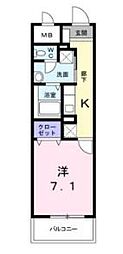 ネオプラシード 1Kの間取図画像
