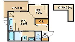ルピナス 1DKの間取図画像