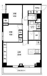 URBANPARKタカイド 2LDKの間取図画像