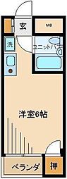 メゾン山喜 1Kの間取図画像