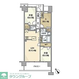 プラウドシティ仙川 2SLDKの間取図画像