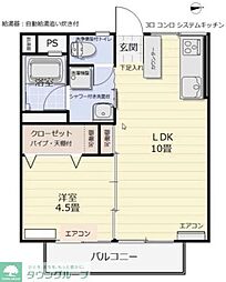 アズミハイツ 2DKの間取図画像