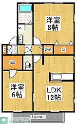 西生田アイリス 2LDKの間取図画像
