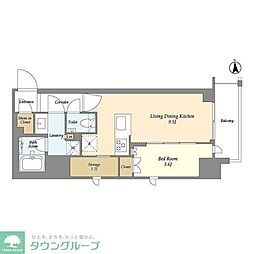 府中市宮西町1丁目マンション 1LDKの間取図画像
