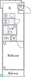 ムーンパレス 1Kの間取図画像