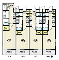 マイユクール 1Kの間取図画像