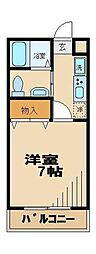 LaGrace多摩川 1Kの間取図画像
