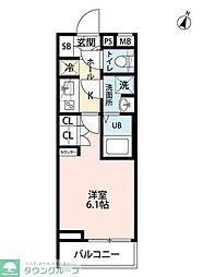 川崎市多摩区登戸マンション 1Kの間取図画像