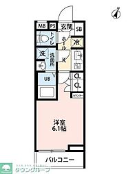 川崎市多摩区登戸マンション 1Kの間取図画像