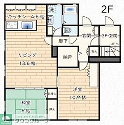 リバティハウス千歳烏山 2SLDKの間取図画像