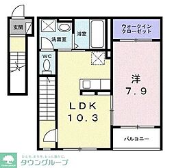 ヴィラ デ オーブV 1LDKの間取図画像