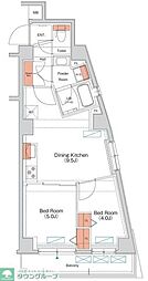エストゥルース府中 2DKの間取図画像