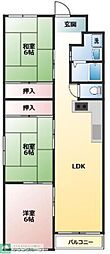 ほわいとがあでん 3LDKの間取図画像