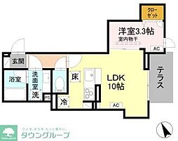 Asset-Court調布柴崎 1LDKの間取図画像