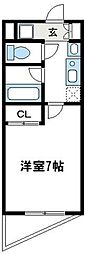 ルーチェビアンコ 1Kの間取図画像