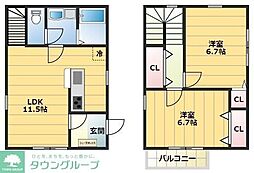 ＫＡＮＥＮＡＲＩ和光藤崎 1階2LDKの間取り