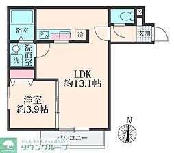 ミリアビタ前原 1階1LDKの間取り