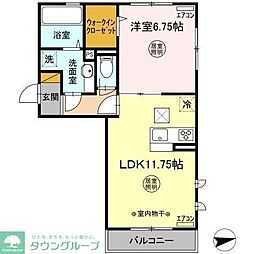 メゾン・ドゥ・ボネール 1階1LDKの間取り