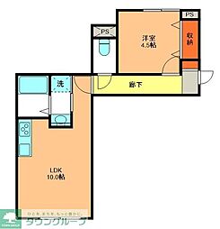 アメニティMII 1階1LDKの間取り