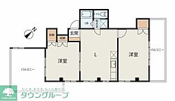 グランメゾン習志野 601 6階2LDKの間取り
