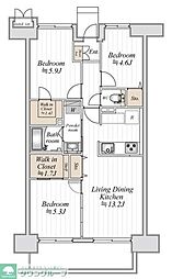 コンフォート津田沼弐番館 6階3LDKの間取り
