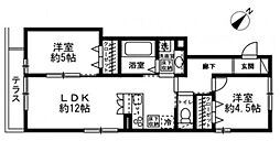 グッド 3階2LDKの間取り