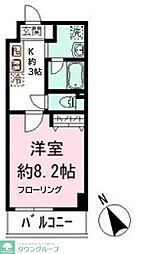 レオステーションフロント鬼越 2階1Kの間取り