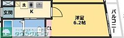 京成本線 京成津田沼駅 徒歩10分の賃貸アパート 2階1Kの間取り